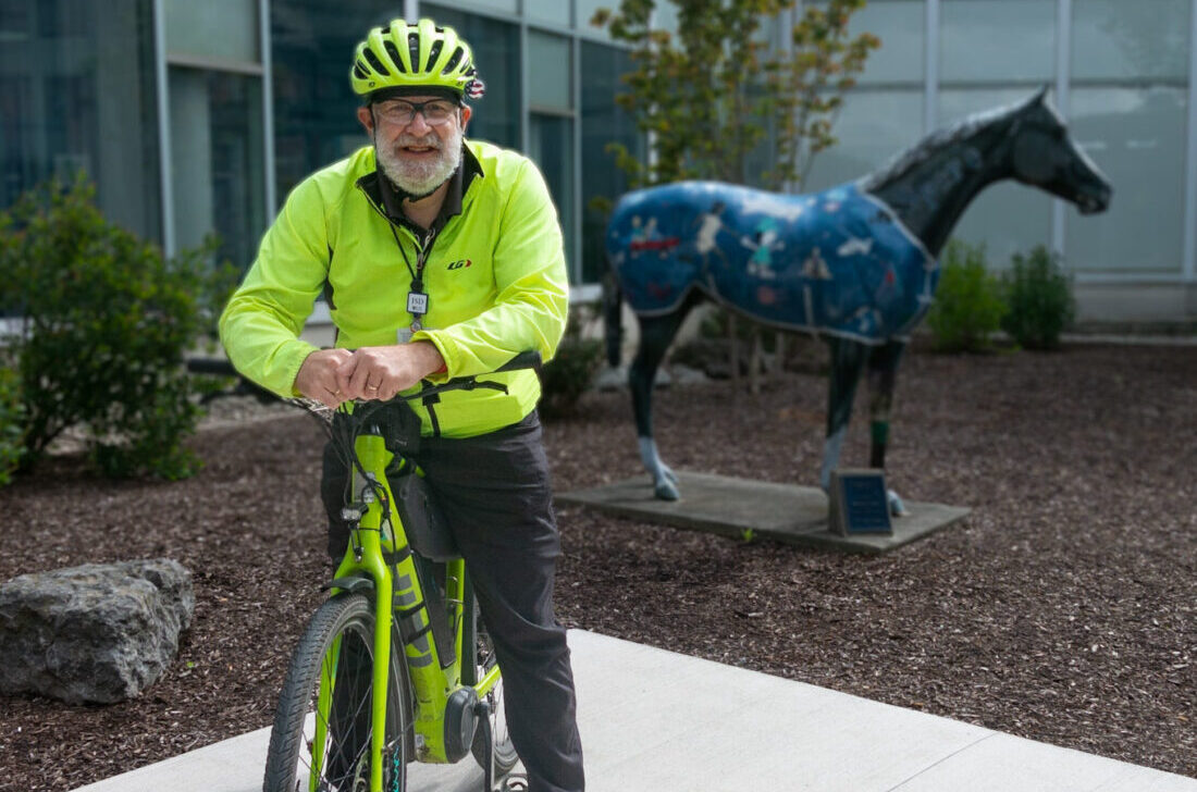Bike rider on Medical Campus