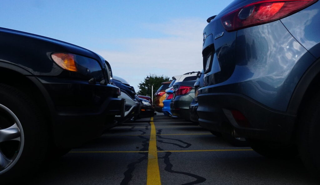 Parking lot at the Medical Center.