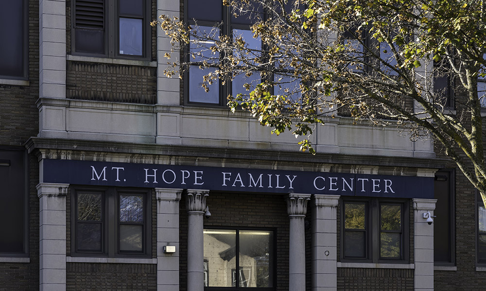 outside facade including sign that reads Mt. Hope Family Center.