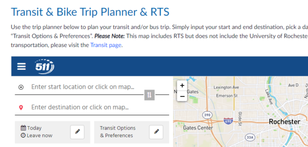 Plan a trip with 511NY's Trip Planner